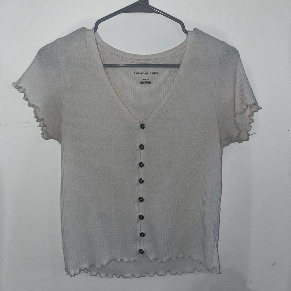 white button up tee - Picture 2 of 2